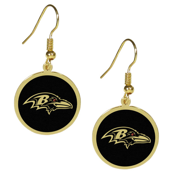 Baltimore Ravens Gold Tone Earrings