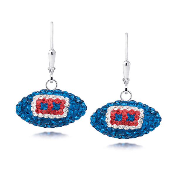 Buffalo Bills Crystal Silver Earrings