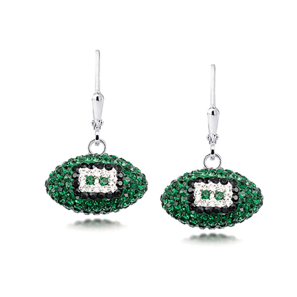 Philadelphia Eagles Crystal Silver Earrings