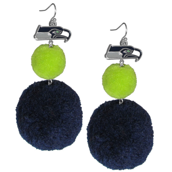 Seattle Seahawks Pom Pom Earrings