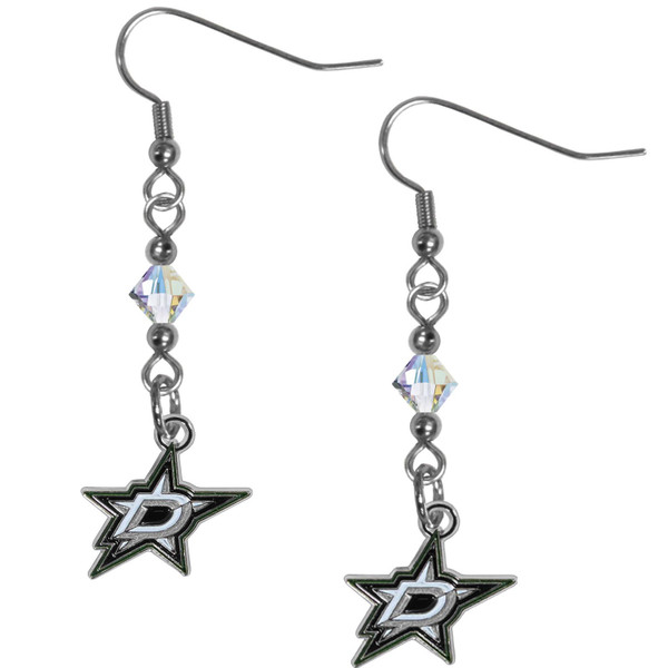 Dallas Stars Crystal Dangle Earrings