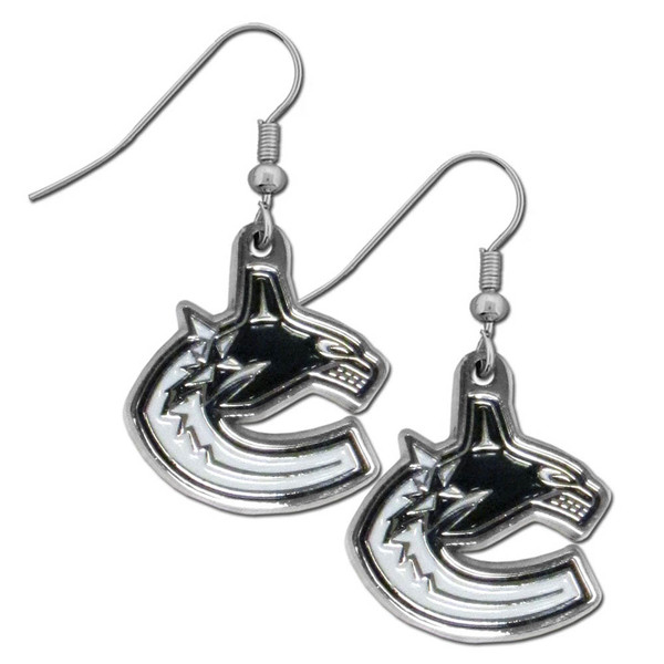 Vancouver Canucks® Chrome Dangle Earrings