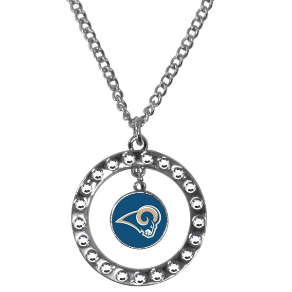 Los Angeles Rams Rhinestone Hoop Necklace