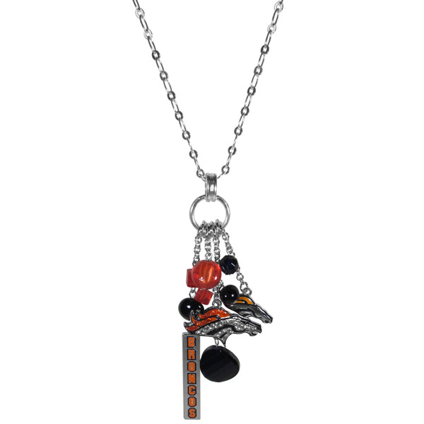 Denver Broncos Cluster Necklace