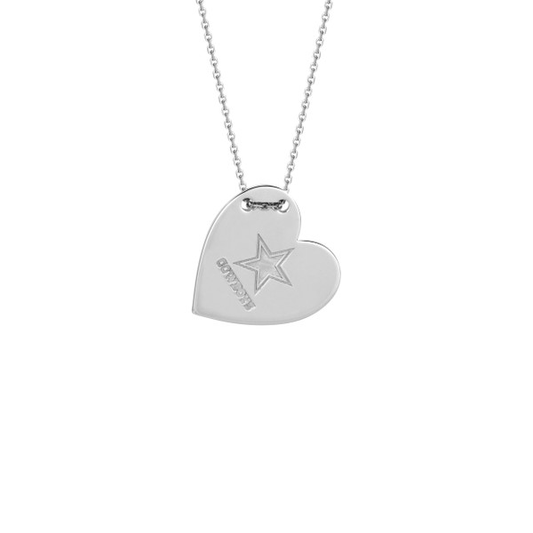 Dallas Cowboys Sterling Silver Heart Necklace