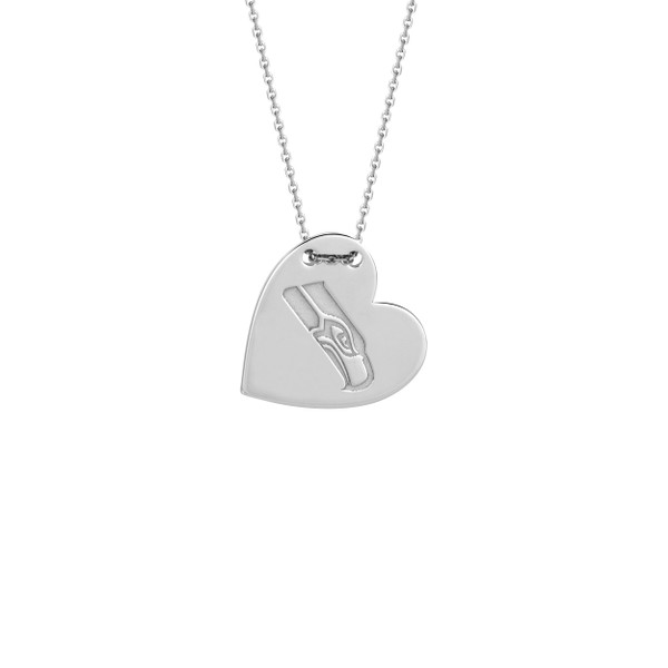 Seattle Seahawks Sterling Silver Heart Necklace