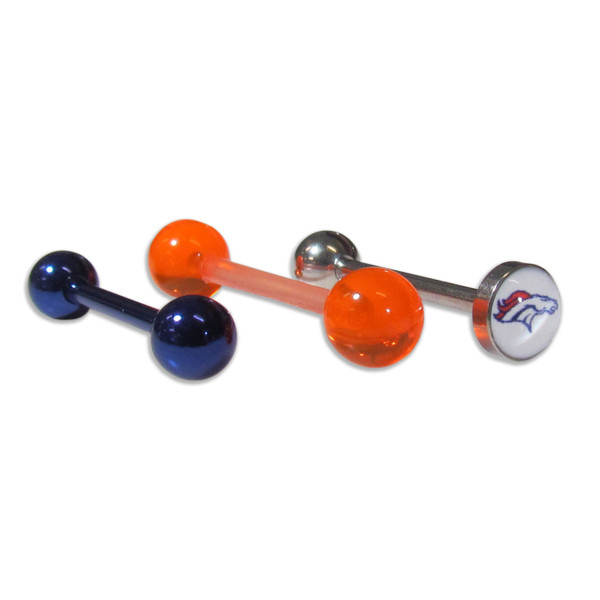 Denver Broncos 3 pk Tongue Rings