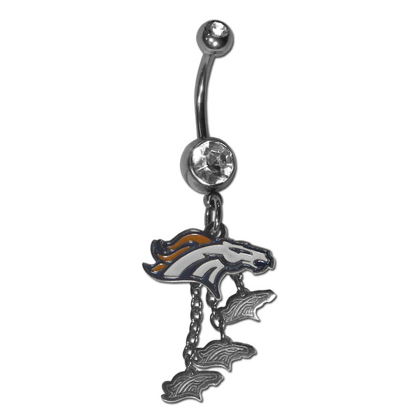 Denver Broncos Dangle Charm Navel Ring