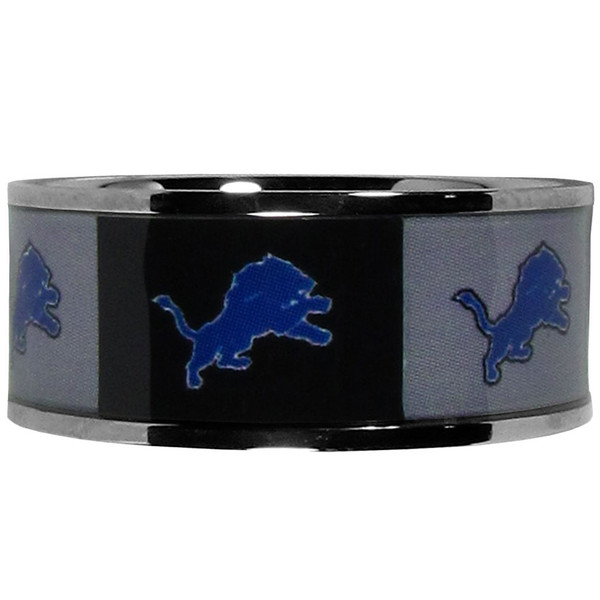 Detroit Lions Steel Inlaid Ring Size 10