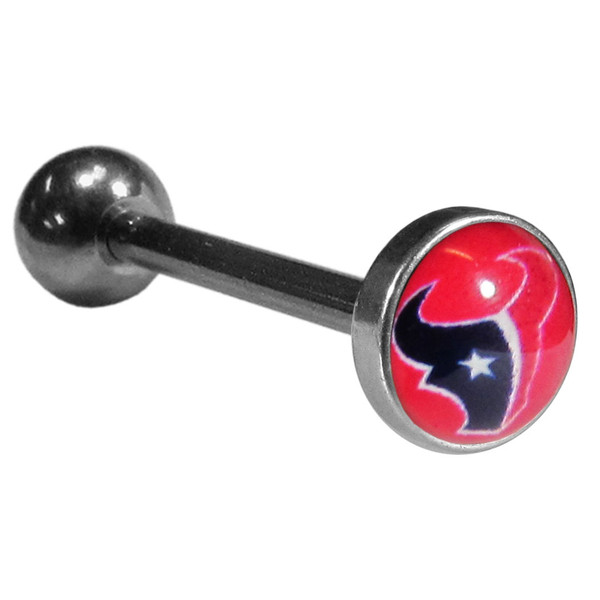 Houston Texans Inlaid Barbell Tongue Ring