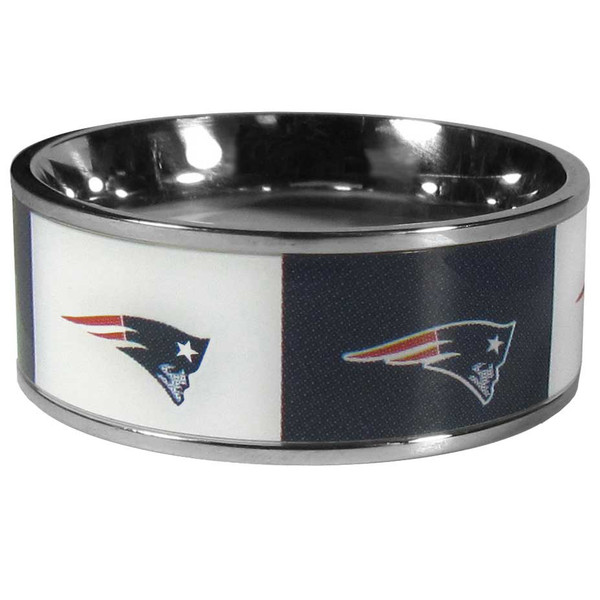 New England Patriots Steel Inlaid Ring Size 10