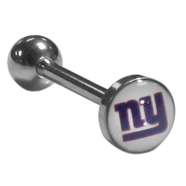 New York Giants Inlaid Barbell Tongue Ring