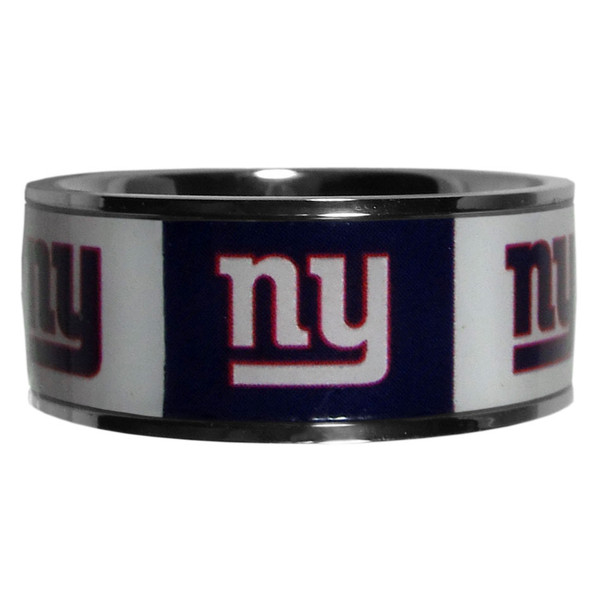 New York Giants Steel Inlaid Ring Size 10