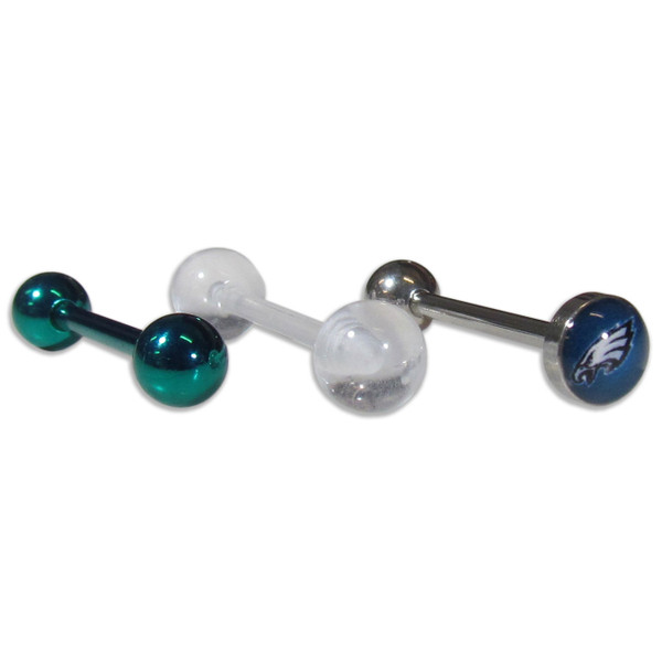 Philadelphia Eagles 3 pk Tongue Rings