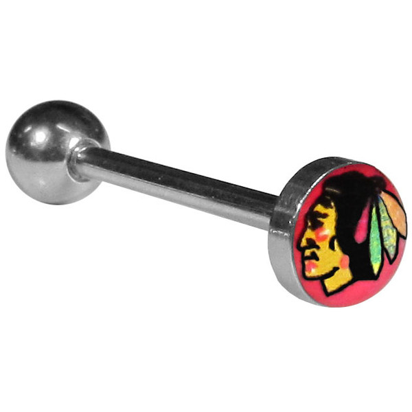 Chicago Blackhawks® Inlaid Barbell Tongue Ring