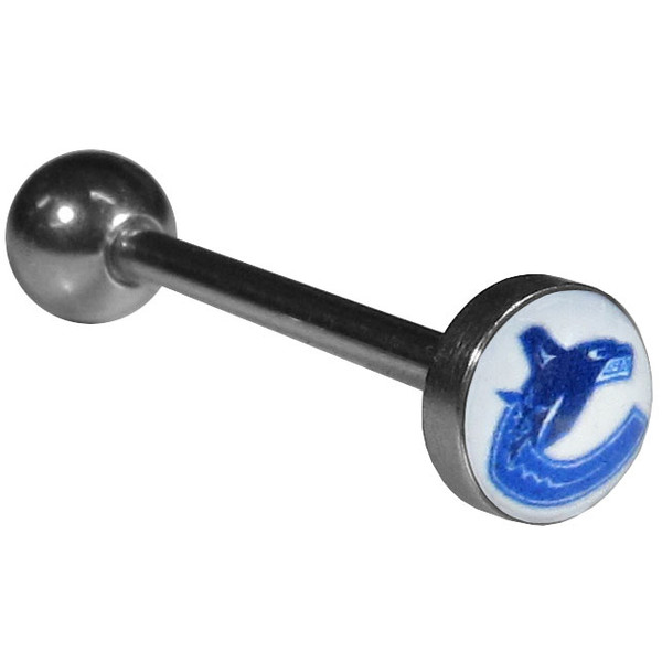 Vancouver Canucks® Inlaid Barbell Tongue Ring