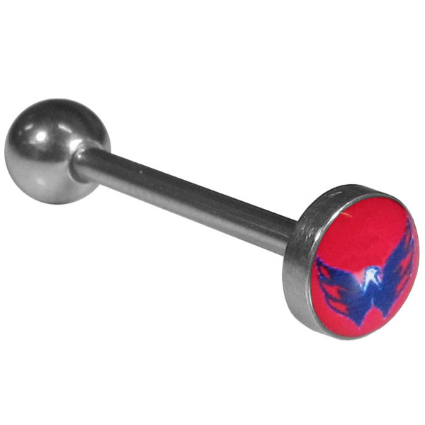 Washington Capitals® Inlaid Barbell Tongue Ring