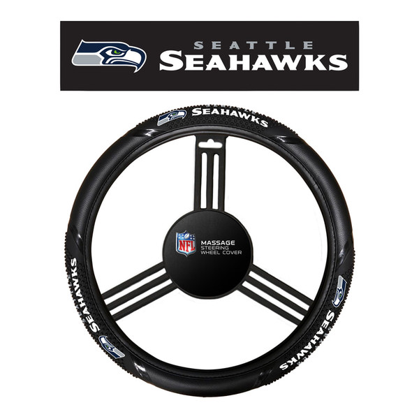 Seattle Seahawks Steering Wheel Cover Massage Grip Style