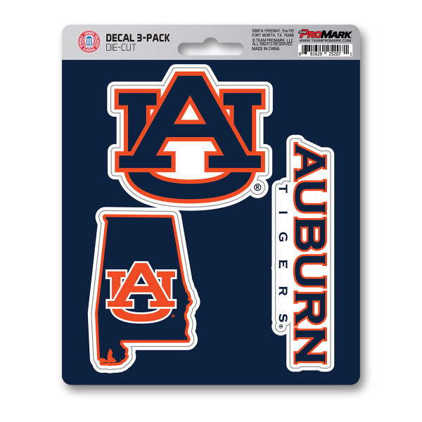 Auburn Tigers Decal 3-pk 3 Various Logos / Wordmark