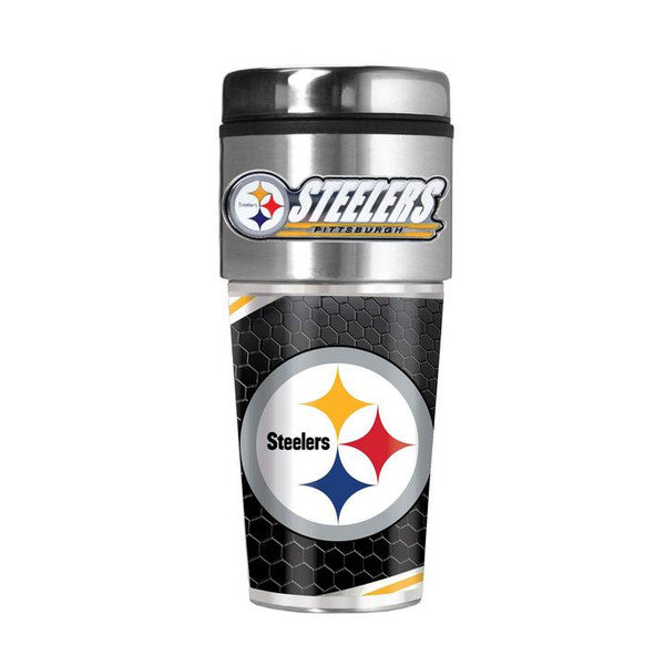 Pittsburgh Steelers 16 oz. Travel Tumbler with Metallic Graphics