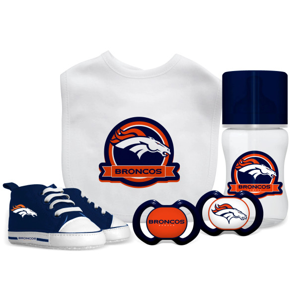 Denver Broncos 5 Piece Baby Shower Gift Set