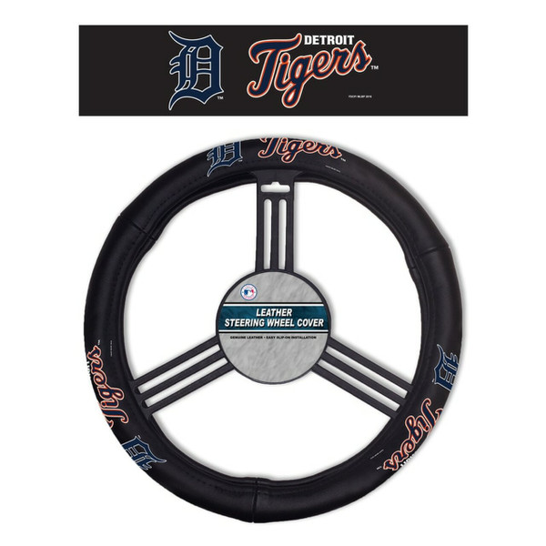 Detroit Tigers Steering Wheel Cover Leather