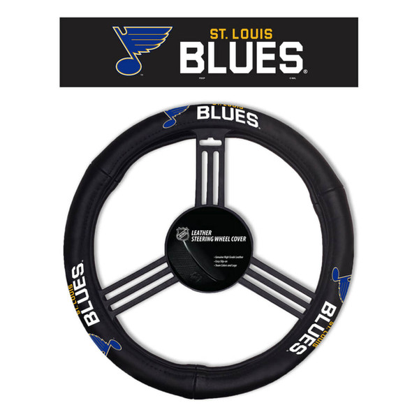 St. Louis Blues Steering Wheel Cover Leather