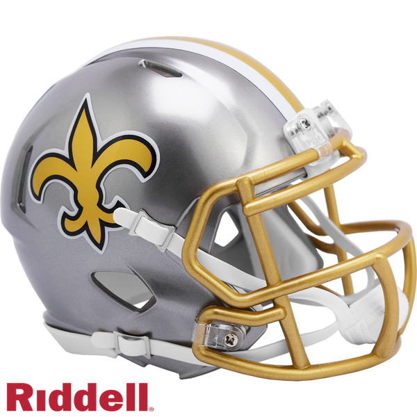 New Orleans Saints Helmet Riddell Replica Mini Speed Style FLASH Alternate
