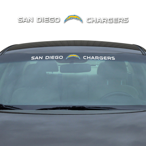 Los Angeles Chargers Windshield Decal Primary Logo and Team Wordmark White