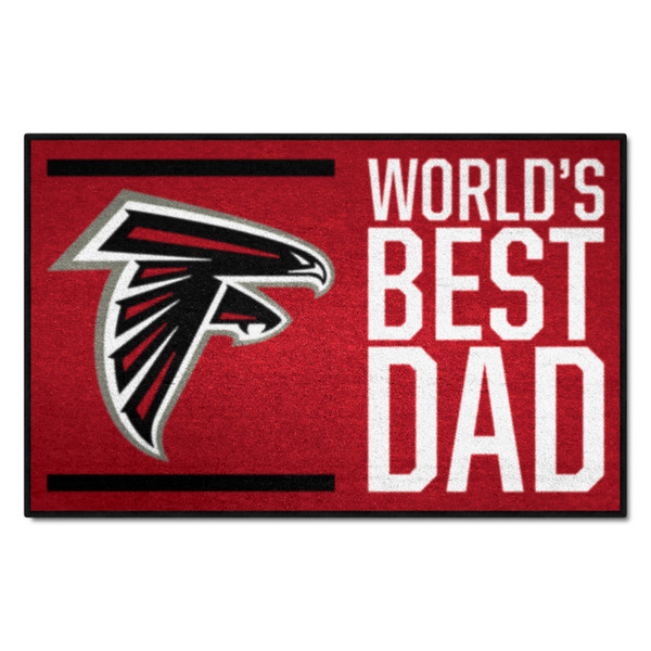 Atlanta Falcons Starter Mat - World's Best Dad Falcons Primary Logo Black