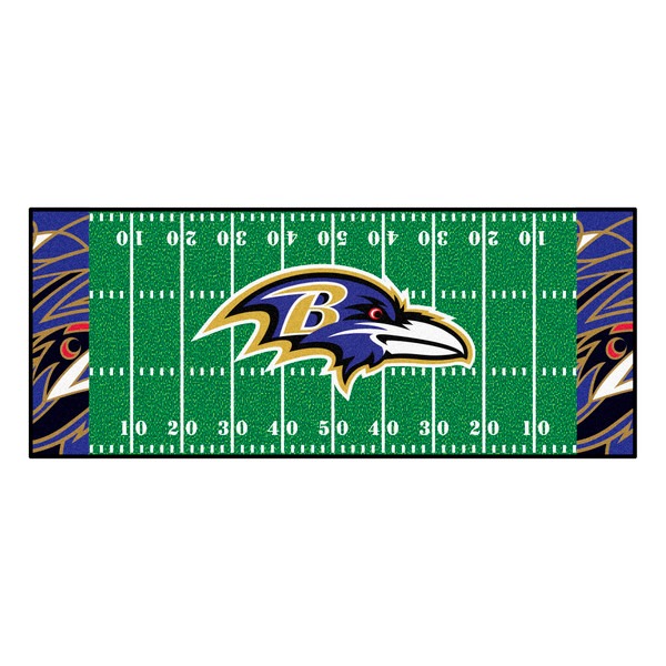Baltimore Ravens NFL x FIT Football Field Runner NFL x FIT Pattern & Team Primary Logo Pattern