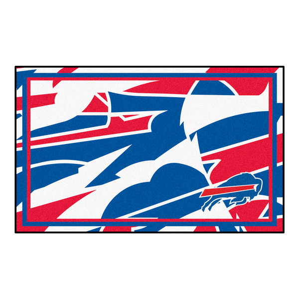 Buffalo Bills NFL x FIT 4x6 Rug NFL x FIT Pattern & Team Primary Logo Pattern
