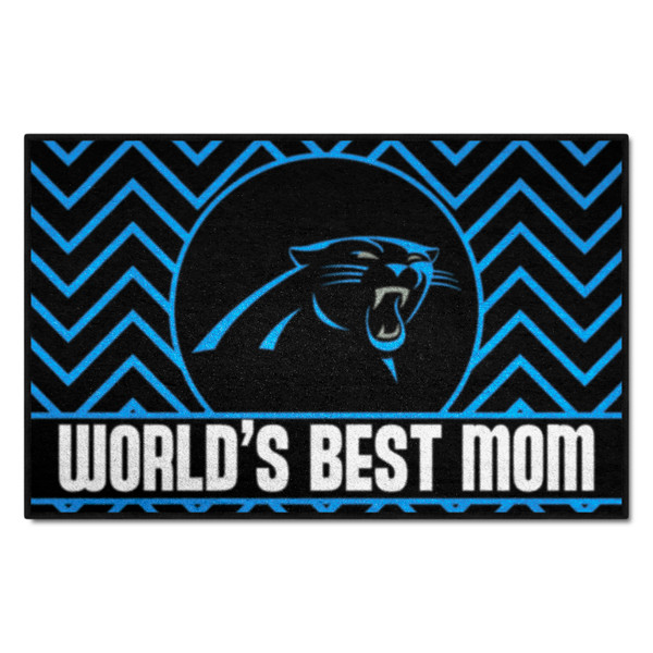Carolina Panthers Starter Mat - World's Best Mom Panthers Primary Logo Black