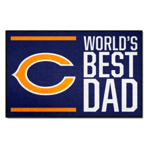Chicago Bears Starter Mat - World's Best Dad Bear Head Logo Navy