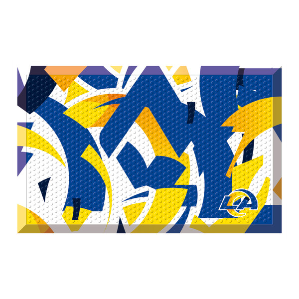 Los Angeles Rams NFL x FIT Scraper Mat NFL x FIT Pattern & Team Primary Logo Pattern