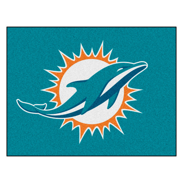 Miami Dolphins All-Star Mat Dolphins Primary Logo Aqua