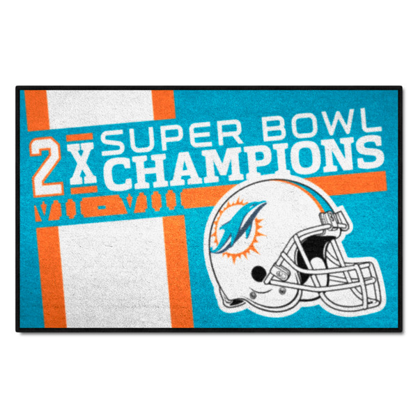 Miami Dolphins Dynasty Starter Mat Dolphins Helmet Logo 2x Turquoise