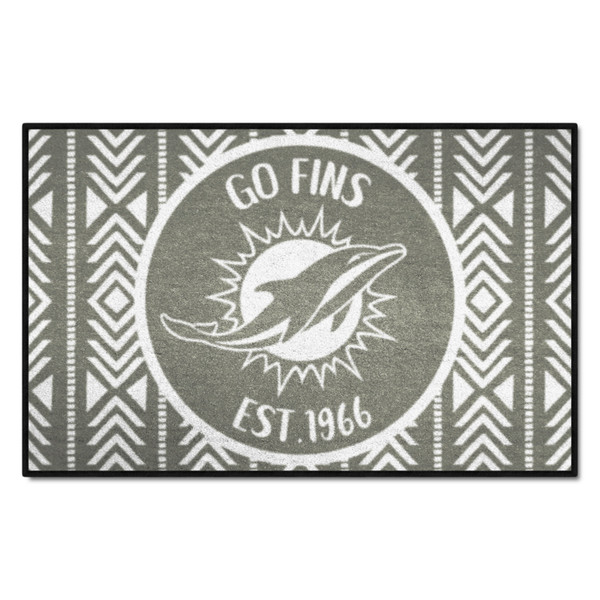 Miami Dolphins Southern Style Starter Mat Dolphin Primary Logo Gray