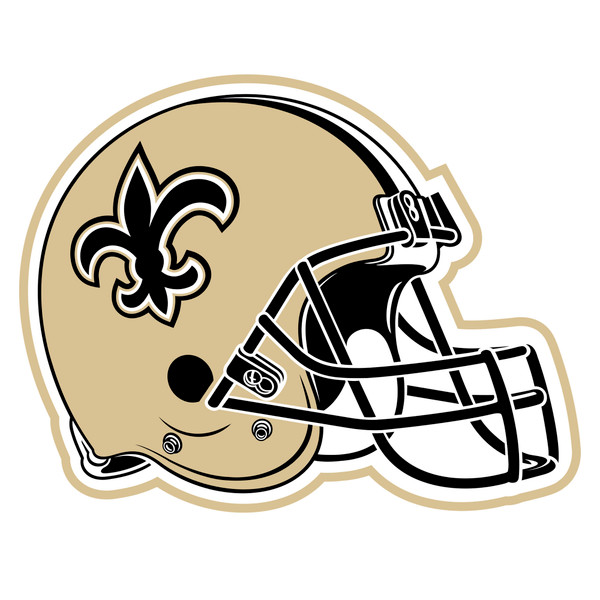 New Orleans Saints Mascot Mat - Helmet Fleur-de-lis Primary Logo Black