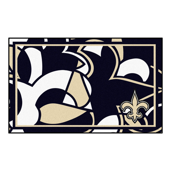 New Orleans Saints NFL x FIT 4x6 Rug NFL x FIT Pattern & Team Primary Logo Pattern