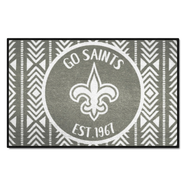 New Orleans Saints Southern Style Starter Mat Fleur-de-lis Primary Logo Gray