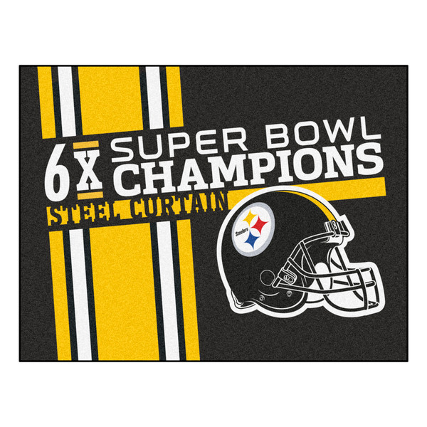 Pittsburgh Steelers Dynasty All-Star Mat Steelers Helmet Logo 6x Yellow