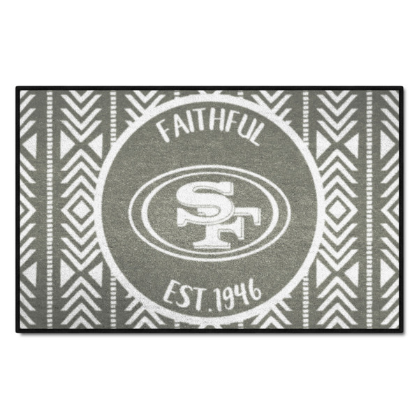 San Francisco 49ers Southern Style Starter Mat Oval SF Primary Logo Gray