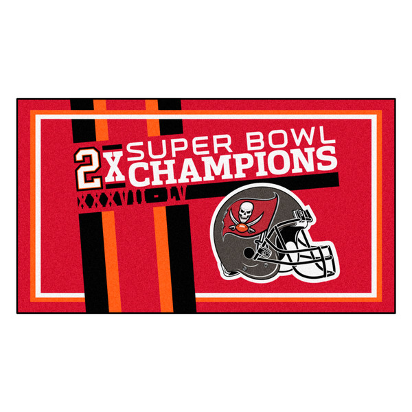 Tampa Bay Buccaneers Dynasty 3x5 Rug Buccaneers Primary Logo 2X Red