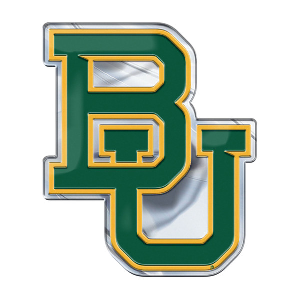 Baylor University - Baylor Bears Embossed Color Emblem Interlocking BU Primary Logo Green & Yellow