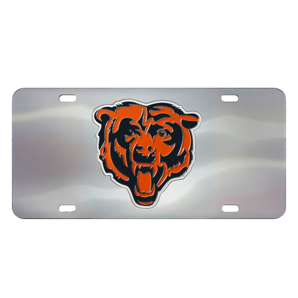 Chicago Bears Diecast License Plate Bears Helmet Logo Stainless Steel