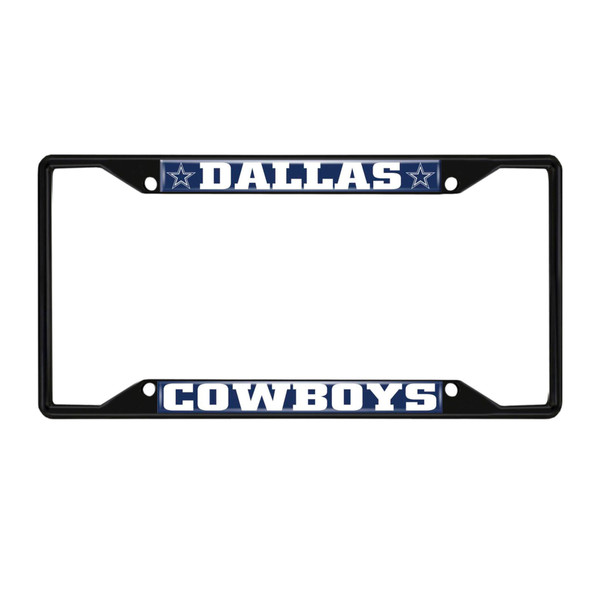 Dallas Cowboys License Plate Frame - Black Star Primary Logo and Wordmark Navy