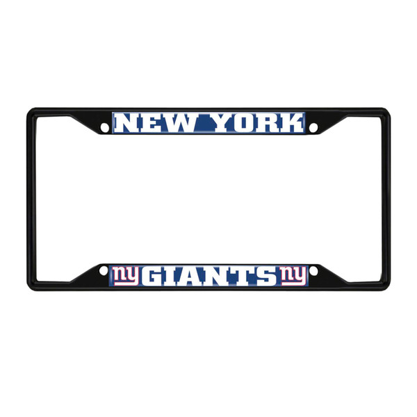 New York Giants License Plate Frame - Black "NY" Logo & Wordmark Blue