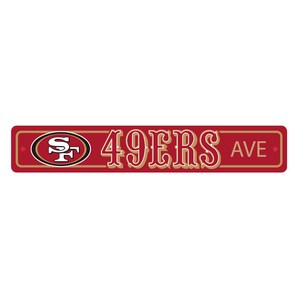 San Francisco 49ers Street Sign Oval SF Primary Logo Red