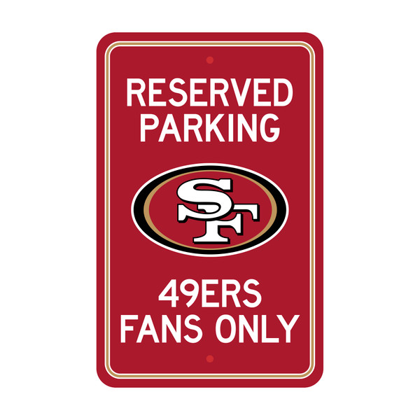 San Francisco 49ers Parking Sign Oval SF Primary Logo Red